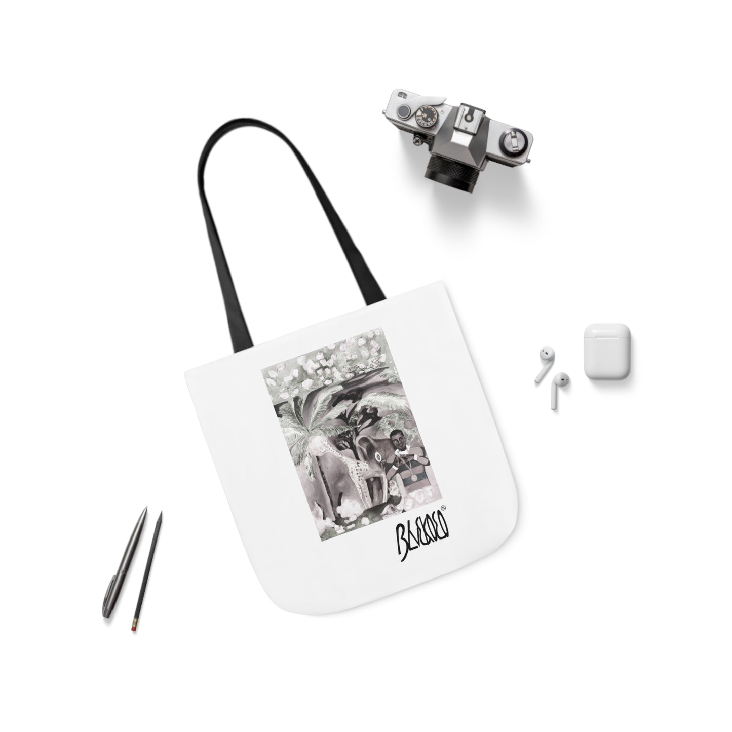 BLVCKOCO Elysium - The Journey To Paradise Merchandise Grayscale Tote Bag